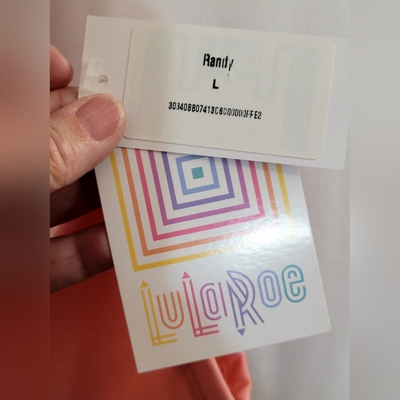 LuLaRoes Randy, 3/4 Sleeves Pink/Peachy Blouse Soft, Size Large - Picture 6 of 9